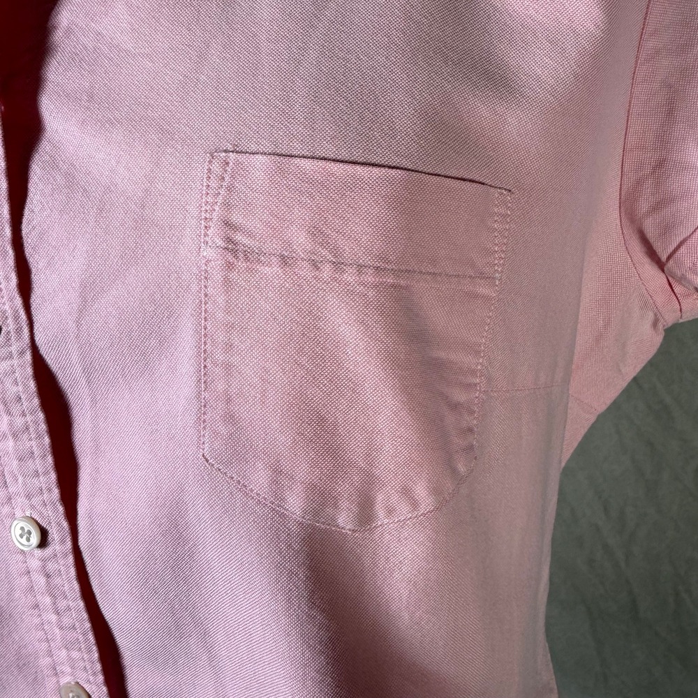 VTG J.Crew Womens Pink Cotton Oxford Short Sleeve Button Down Shirt XL - Picture 6 of 9